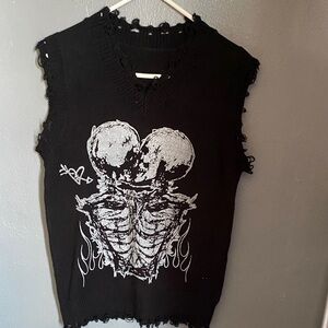 SHEIN Black Skeleton Graphic Vest